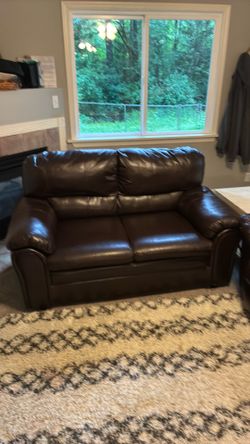 Leather love seat couch