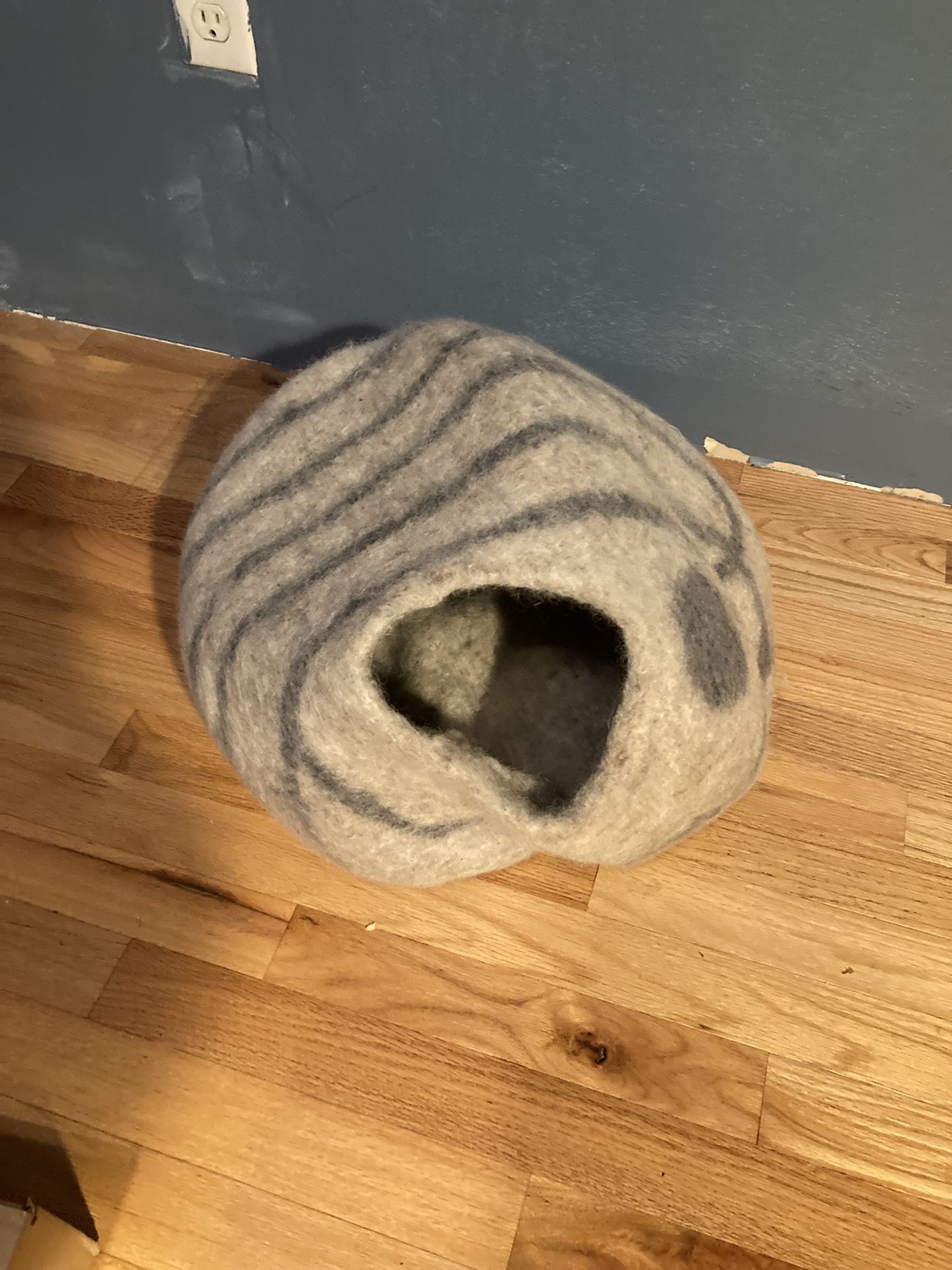 Two Felted Wool Cat Cave & Kong Cat Toy 