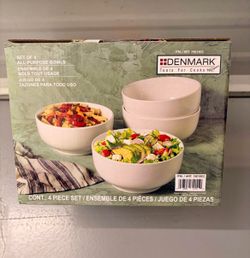 Denmark Tools for Cooks 4-Piece White Porcelain All-Purpose Bowls - Brand New