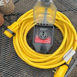 Park Power Yellow RV 30amp 30 foot power cable & Progressive SSP-30XL Surge Protector