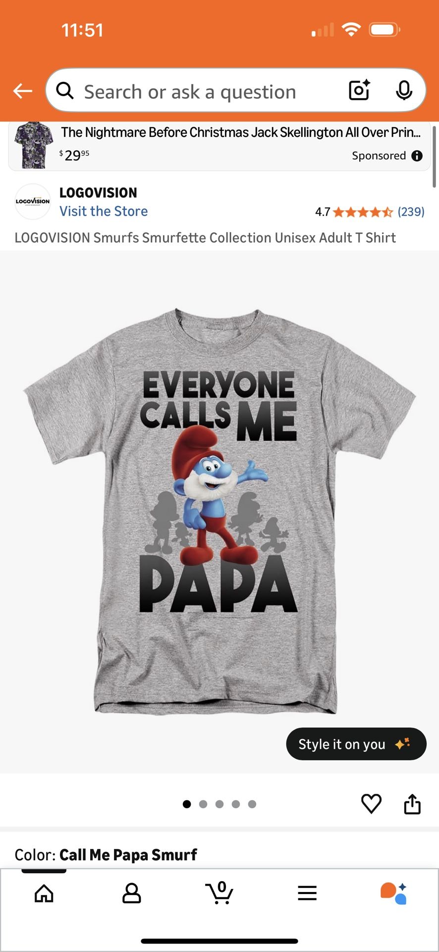 Adult 2x - Tshirt - Smurfs