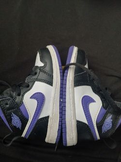 Baby infant Jordan purple white and black size 5c    30 dollars