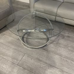 Glass coffee table