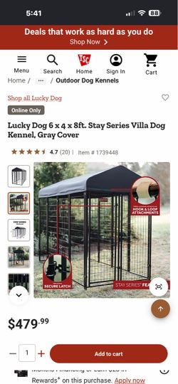 Like new lucky dog kennel 8x6x4