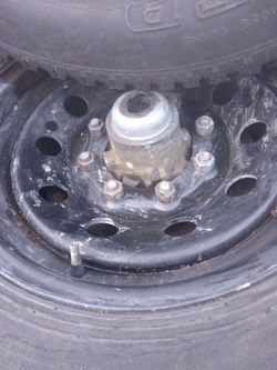 8 lug 16' wheel and tire with hub,drum assm.