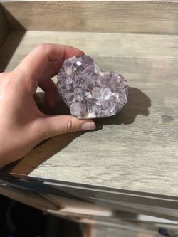 Amethyst Crystal Cluster Heart Shape