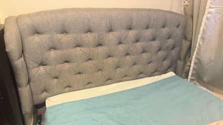 Grey queen headboard