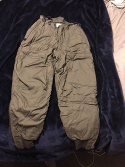 Gray/green parka pants size 34