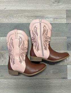 Pink and Brown Western Cowboy Boots girls size 4