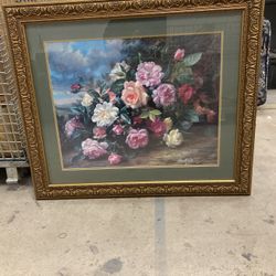 Golden Frame Rose Painting