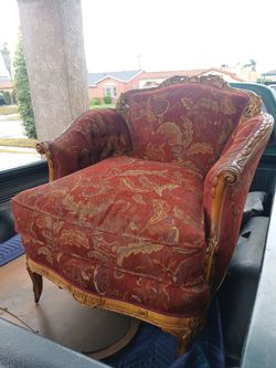Ornate Victorian-Style Upholstered Accent Chair