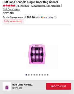 Medium limited edition *hot* pink ruffland kennel