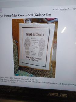Carpet Paper Mat Cover
