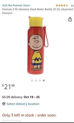New Charlie Brown Water Bottle