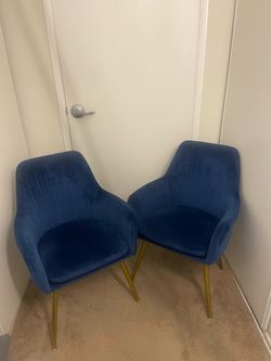 Chair blue velvet chairs