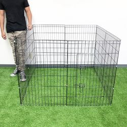 (New) $49 Folding 36” Tall x 24” Wide x 8-Panel Pet Playpen Fence Gate Outdoor Indoor
