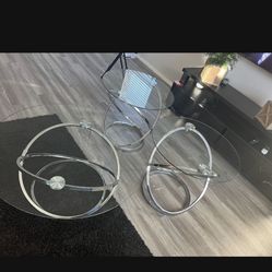 Glass Round Coffee Table For Living Room 