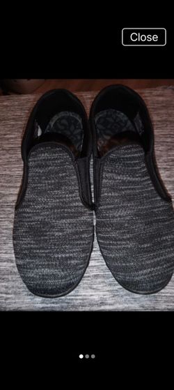 Gray Knit Slip-On Shoes