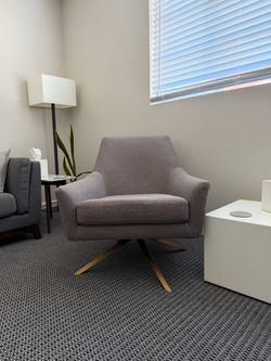 Modern Accent Chair with Gold Metal Base