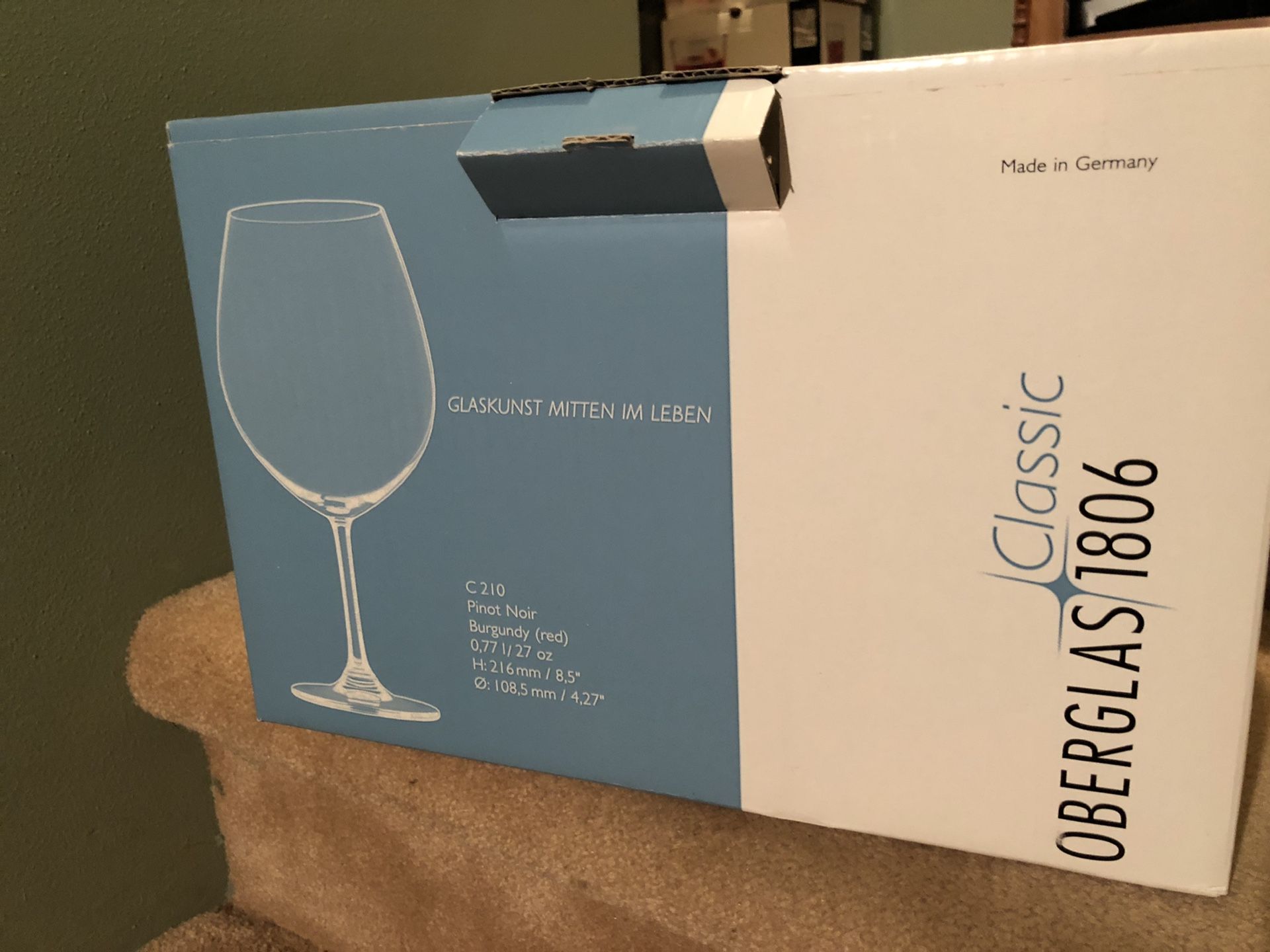 Oberglas 1806 red wine glasses new full case
