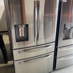 Stainless Steel 23 Cu. Ft. Counter Depth 4-Door French Door Refrigerator 