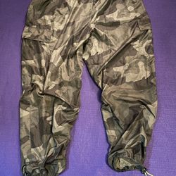 Camo Print Wind Breaker Drawstring Pants Size XL