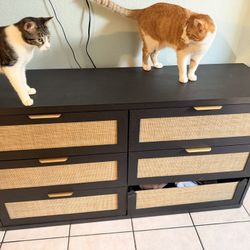 Dresser / Black Dresser / 6 Drawer Dresser