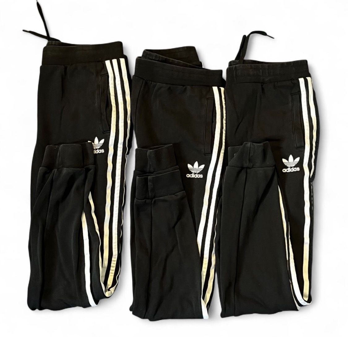 Adidas set of three boys winter sweatpants size 11/12 youth used light
