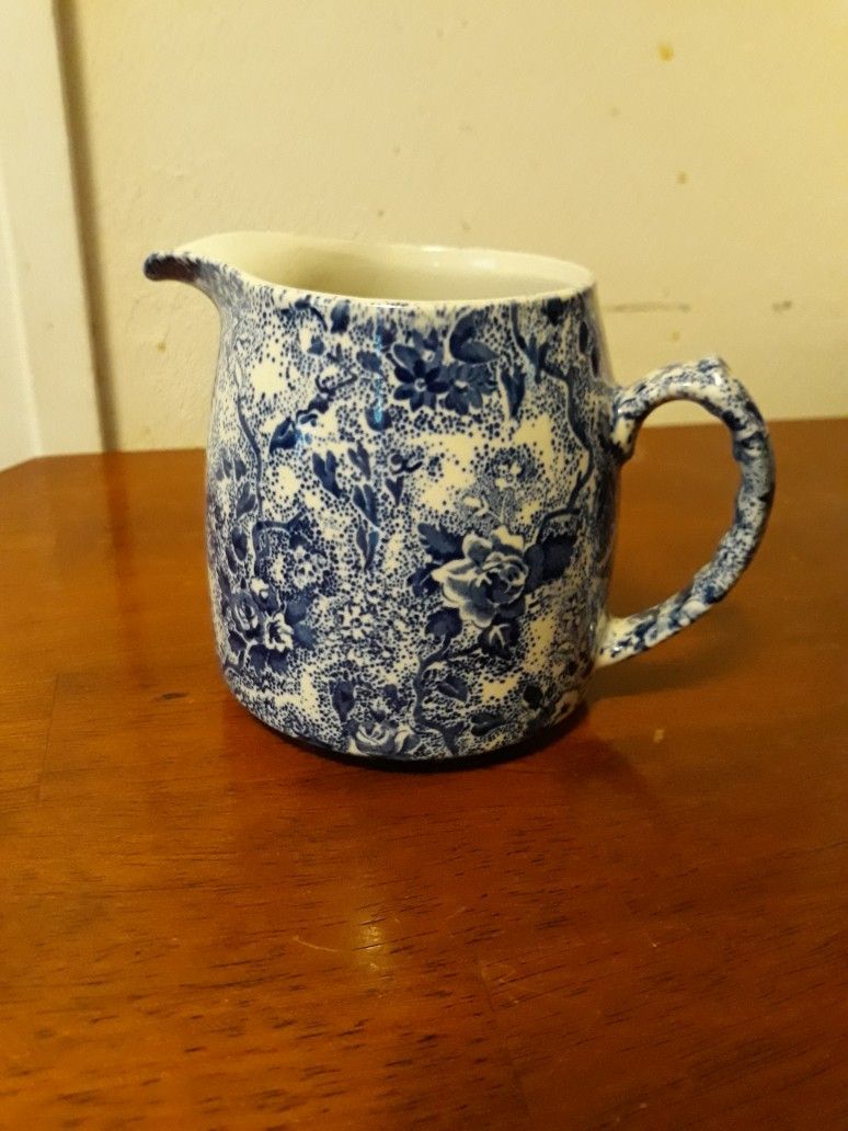 Laura Ashley Chintzware Blue Creamer Milk Jug 16oz.