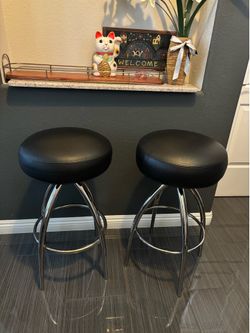 Set of 2 leather bar stool