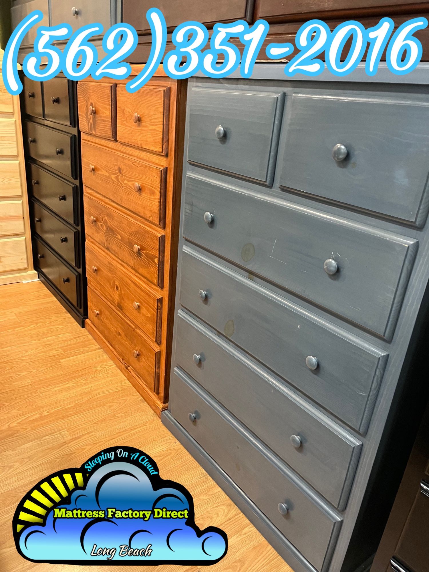 Duplex Grey Jumbo Pinewood Dresser Drawer Comoda