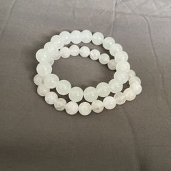 White Bead Bracelets 