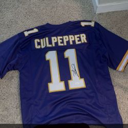 Dante Cullpepper Autographed Jersey #11 Vikings NFL (Authentic)
