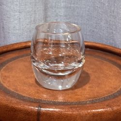 Mikasa Clear Crystal Votive / Tealight Candle Holder • 3.25” x 2.5” • Etched Marking