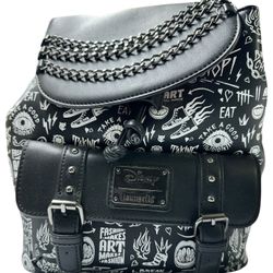  Cruella Loungefly Backpack & Wallet Disney Graffiti