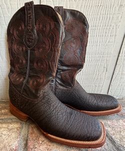 Dark Brown Exotic Leather Western Cowboy Boots