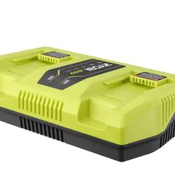 Genuine RYOBI 40-Volt Simultaneous Dual-Port Rapid Lithium-ion Battery Charger

Open box 