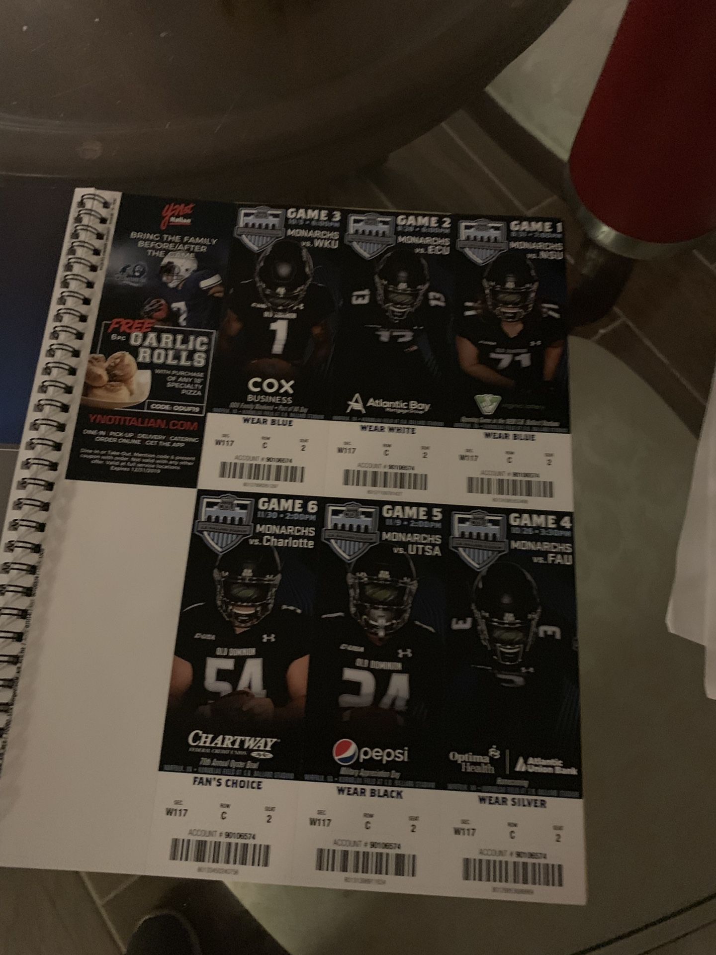 ODU season tickets