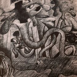 Ink Drawing by Artist Luis Rafael Perez, Will Receive Copy Of This Drawing 