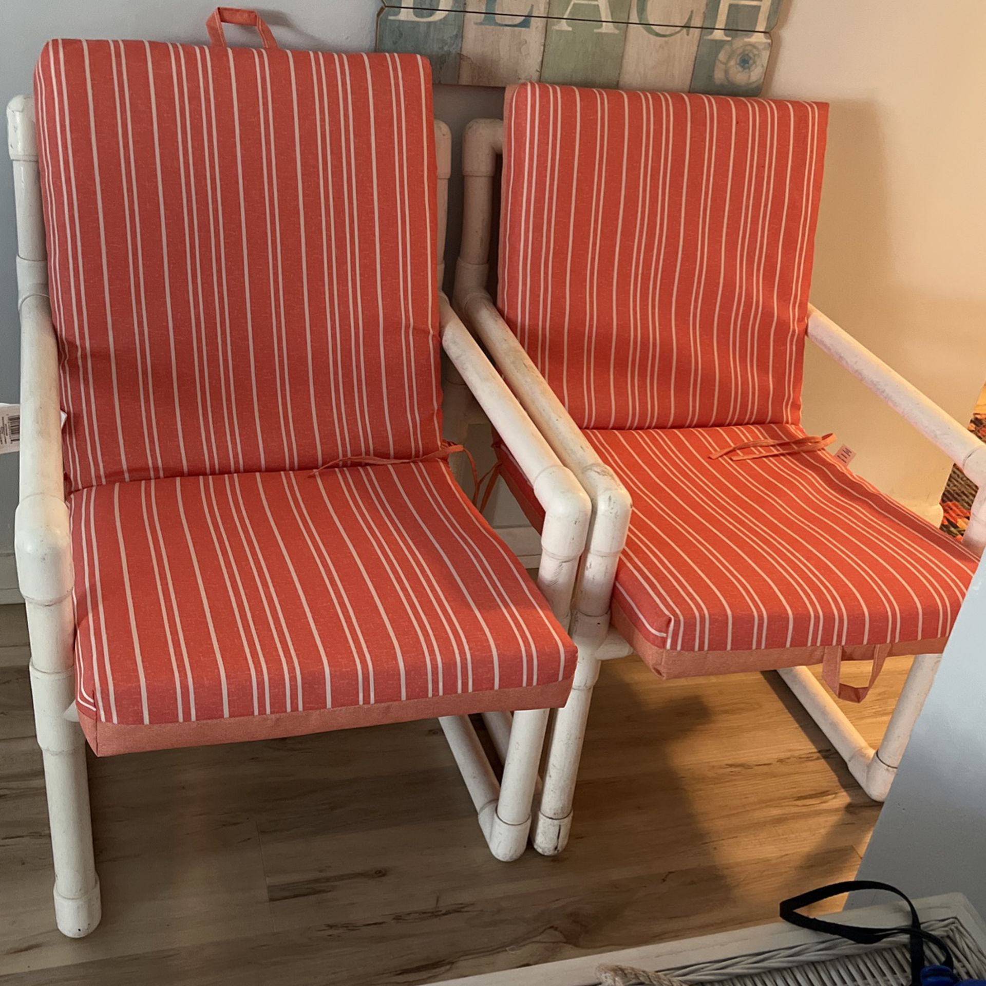 2 PVC  Patio Chairs