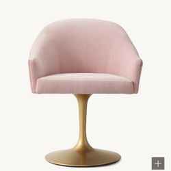 TWO SYLVIE VELVET DESK CHAIRS - BRASS