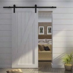 6.6 Feet sliding Barn Door Hardware Track Kit black