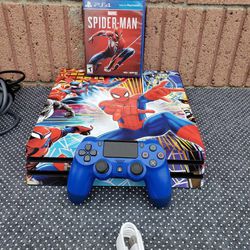 Blue & red Playstation 4 Pro 1,000GB 1TB 2020 With 1 Brand New control $250! & $20 per Game $350! 6 Games n 2 controllers