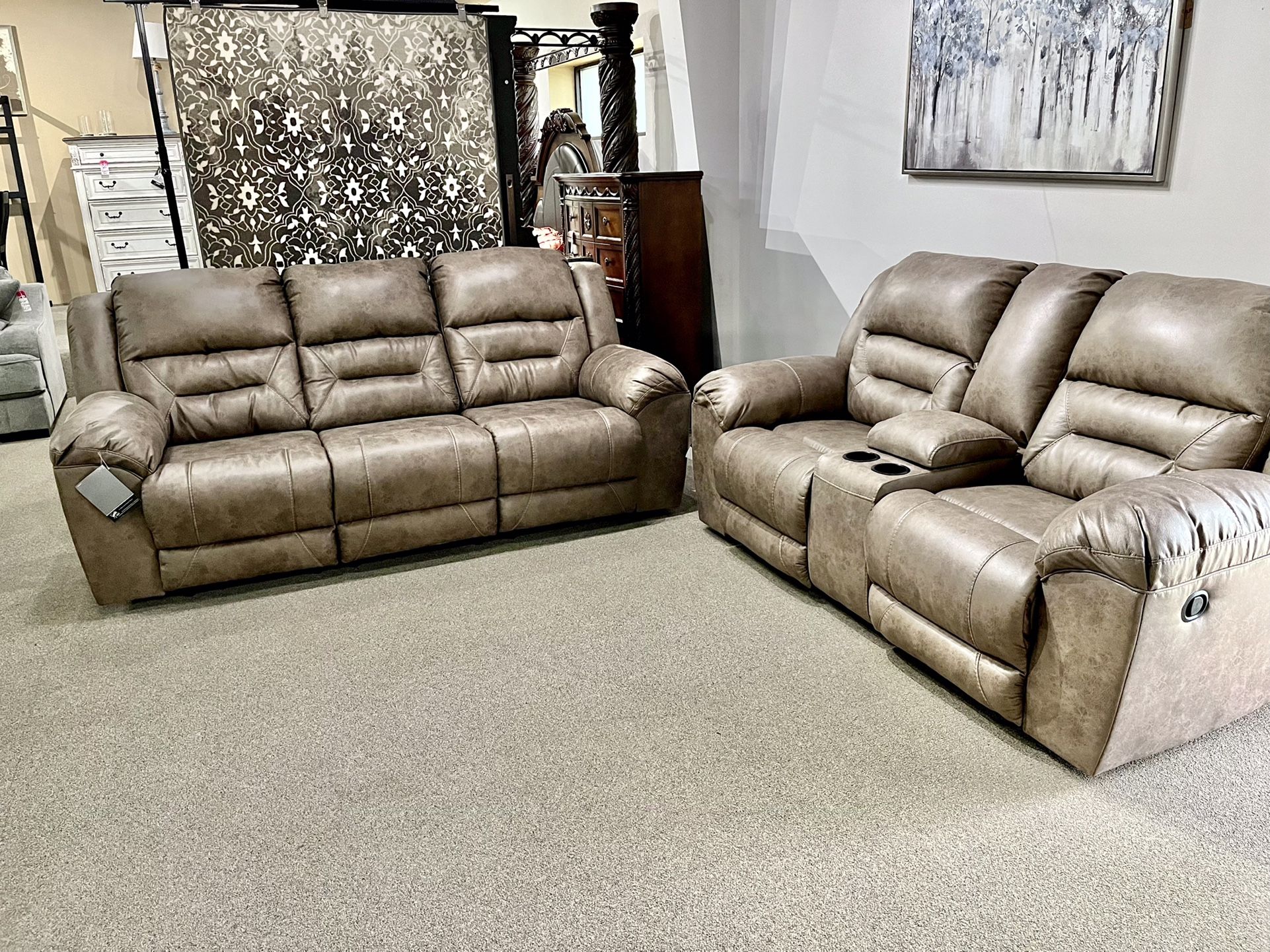 New Stoneland Reclining Sofa & Loveseat