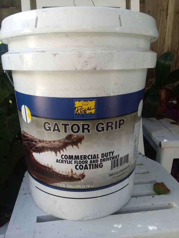 Regal paint, GATOR GRIP commercial duty acrylic floor and driveway