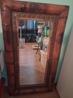 Large Wood Framed Floor Mirror