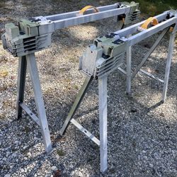 Two DeWalt Heavy Duty Stand w/ Support/Stops