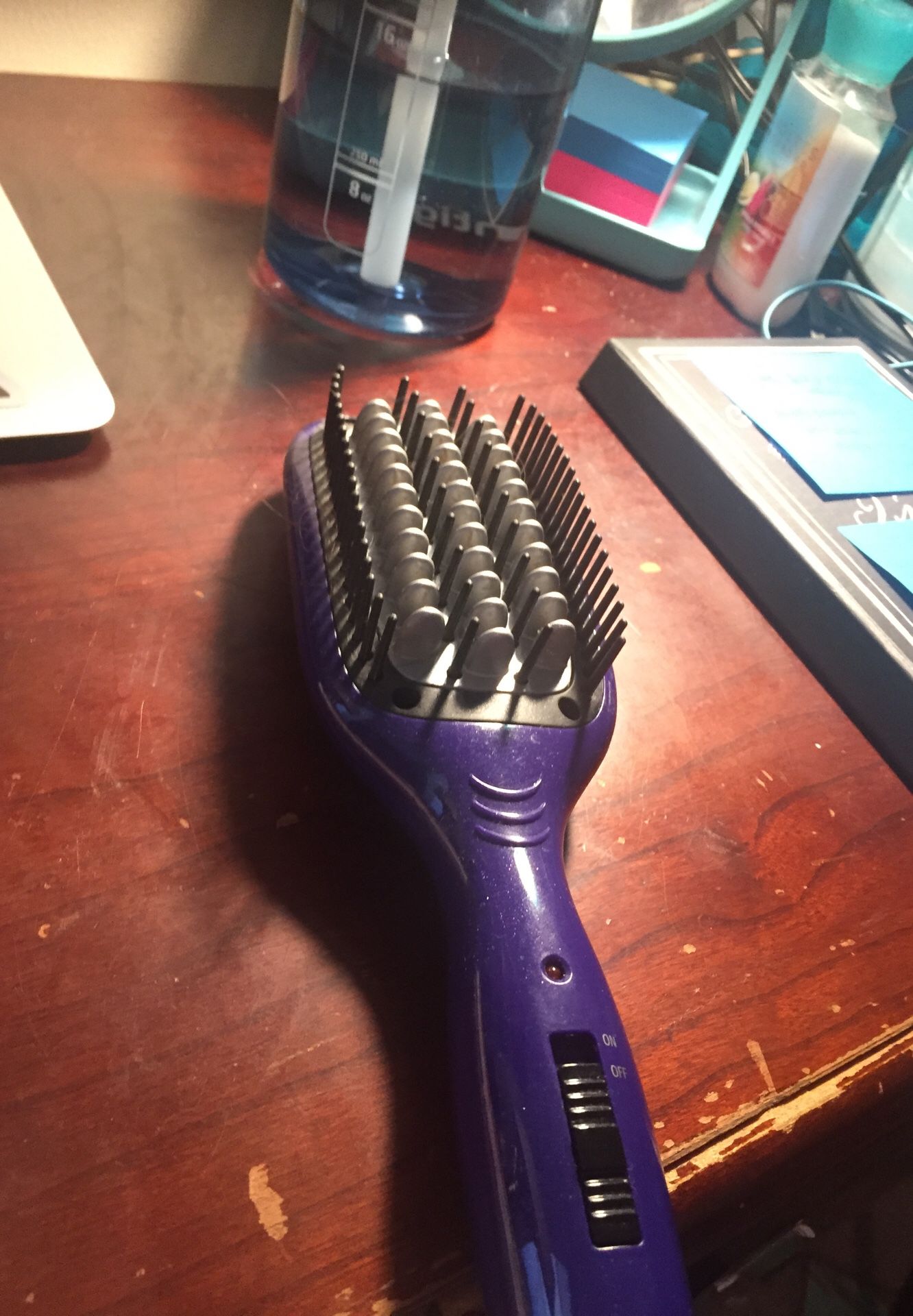 Hair brush straightener