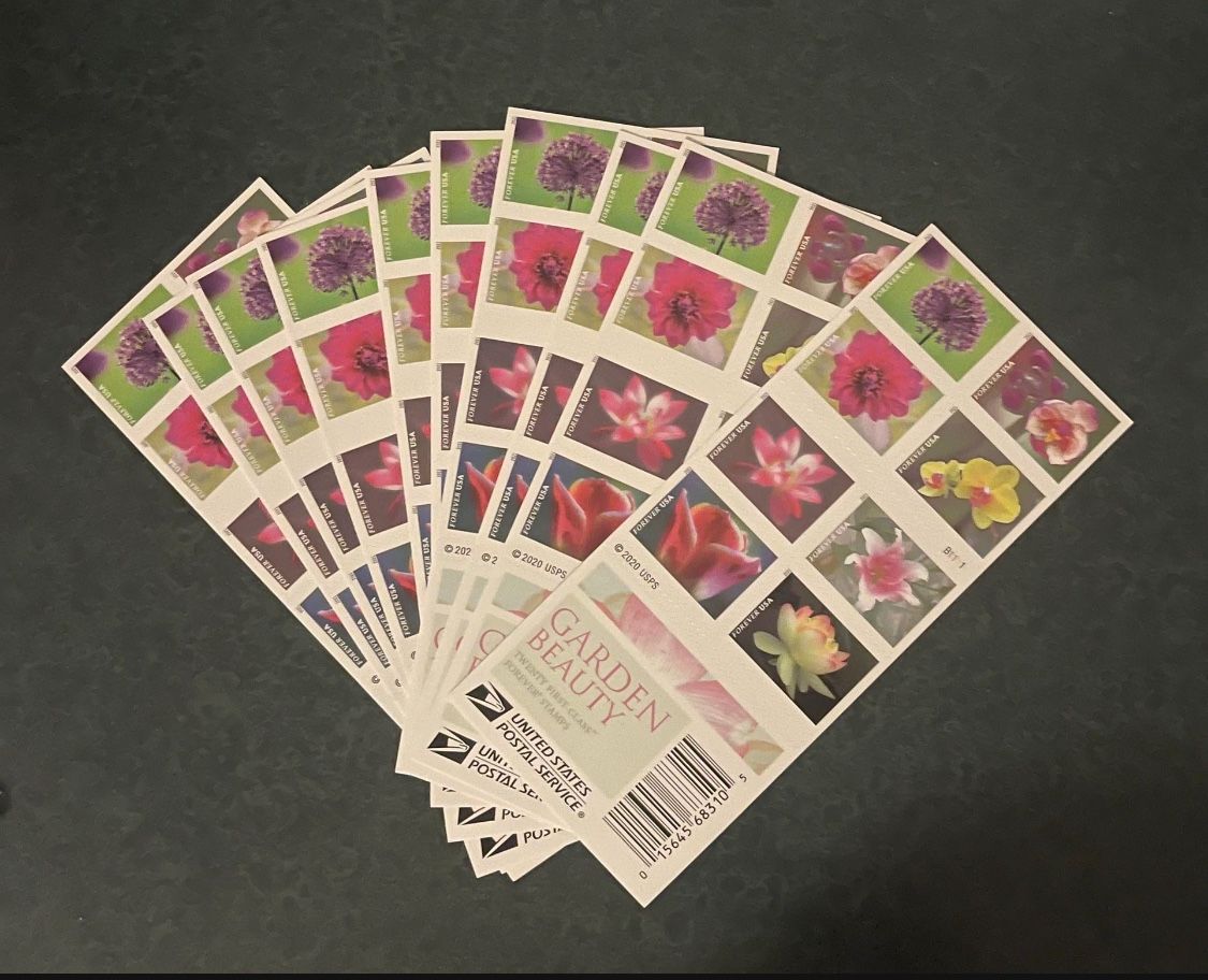 10 Books Garden Beauty Stamps 