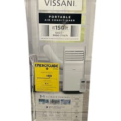 3-in-1 Portable Air Conditioner Unit Cools 150 sq. ft. w/ Dehumidifier and Remote, White (5,000 BTU 115-Volt)